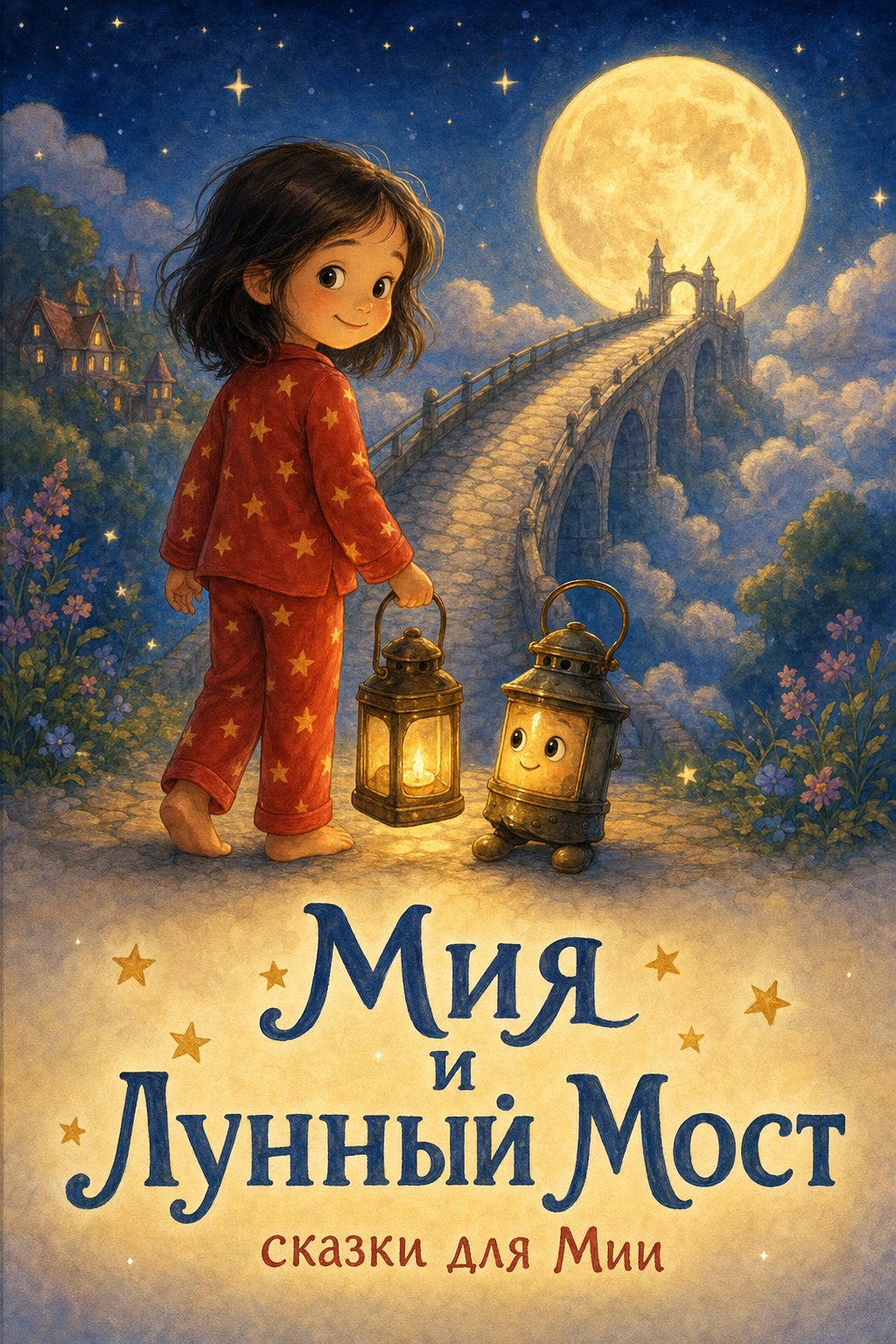 Обложка книги «Мия и Лунный Мост», собранной скиллом
